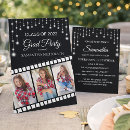 Search for movie star party invitations Black
