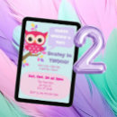 Search for owl 2nd birthday invitations Girl