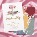 Search for paint and sip invitations Wine paint party