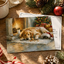 Search for fireplace christmas cards Golden retriever