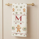 Search for monogram christmas tea towels Gingerbread man