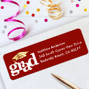 Search for red gold return address labels Celebration