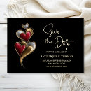 Search for red gold save the dates Hearts