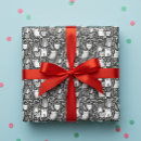 Search for white floral wrapping paper Black and white