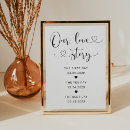 Search for our love story wedding signs Black and white