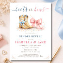 Search for boots or bows gender reveal invitations Coquette