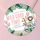 Search for pink zebra birthday party stickers For kids