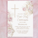Search for rose first communion invitations Pink roses