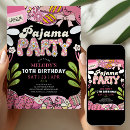 Search for pajama birthday invitations Girls sleepover