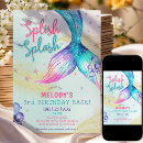 Search for mermaid 3rd birthday invitations Watercolor