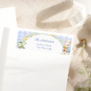 Search for blue gingham return address labels Whimsical