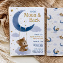 Search for moon and back baby shower invitations Teddy bear