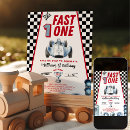 Search for vintage race car birthday invitations Red