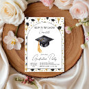 Search for stars graduation invitations Black and gold