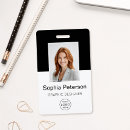 Search for black and white id badges Employee