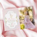 Search for pattern 1st birthday invitations Grandmillenial coquette bow