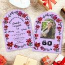 Search for purple flower birthday invitations Whimsical