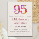 Search for elegant 95th birthday invitations Ninety fifth