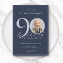 Search for blue 90th birthday invitations Classy