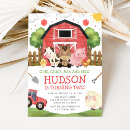 Search for tractor birthday invitations Farm animals