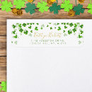 Search for four leaf clover return address labels St patrick's day