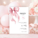 Search for girls 8th birthday invitations Pink bow