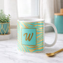 Search for teal and gold mugs Classy