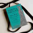 Search for teal and silver invitations Elegant
