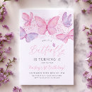 Search for purple 1st birthday invitations Butterfly party