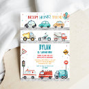Search for transportation birthday invitations Honk beep vroom