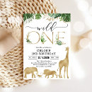 Search for adventure 1st birthday invitations Jungle animals