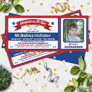 Search for baseball ticket birthday invitations Red white and blue