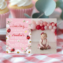Search for ladybug 1st birthday invitations Insect party