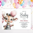 Search for giraffe baby girl shower invitations Animal