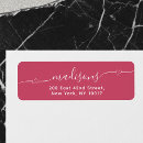 Search for red heart return address labels Handwritten script