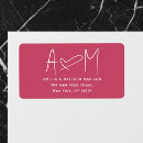 Search for red monogram return address labels Heart
