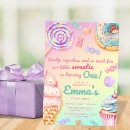 Search for sweets and treats birthday invitations Pastel