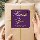 Search for purple gold wedding stickers Thank you