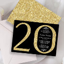 Search for elegant 20th birthday invitations Typography