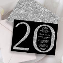 Search for elegant 20th birthday invitations Typography