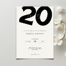 Search for elegant 20th birthday invitations Black and white