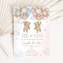 Search for he or she gender reveal invitations We can bearly wait