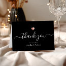 Search for black and gold wedding thank you cards Script calligraphy