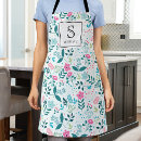 Search for monogram for her aprons Pastel flowers