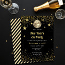 Search for ring in the new year invitations Gold and black