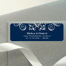Search for silver wedding return address labels Swirl