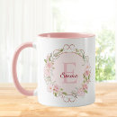 Search for monogram pink flowers mugs For kids
