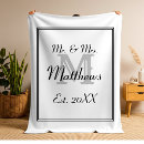 Search for mr and mrs blankets Bride and groom