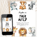 Search for two wild boy birthday invitations Elephant