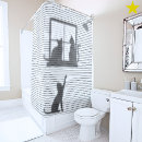 Search for funny cat shower curtains Silhouette